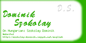 dominik szokolay business card